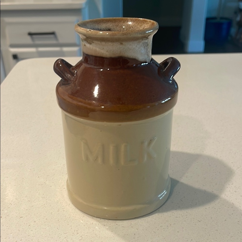 Vintage Ceramic Milk Jug - Brown and Cream